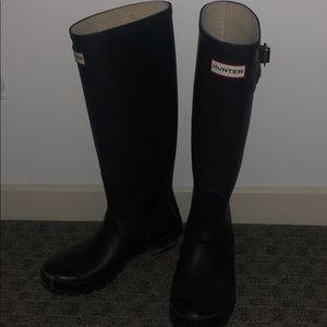 Hunter Talk Matte Black Rain Boots